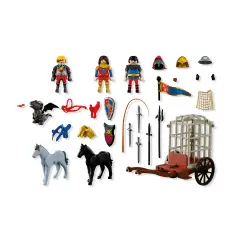 Playmobil 72211 Rapimento del Drago con 3 Cavalieri, Cucciolo e Carrozza - playmobil