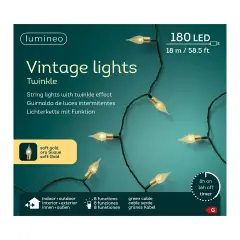 Luci di Natale LED Vintage 17,9 m 8 Funzioni Twinkle - scene e villaggi