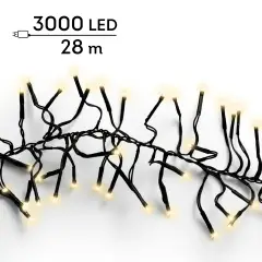 Luci di Natale LED Cluster 3000 LED 28 m Soft Gold - luci