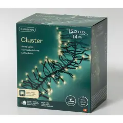 Luci di Natale LED Cluster 1512 LED 14 m Bianco Caldo - luci