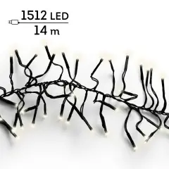 Luci di Natale LED Cluster 1512 LED 14 m Bianco Caldo - luci