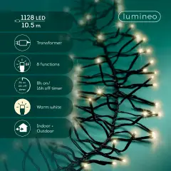 Luci di Natale LED Cluster 1128 LED 10,5 m 8 Funzioni - luci
