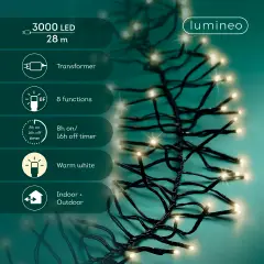Luci di Natale LED Cluster 3000 LED 28 m 8 Funzioni - luci