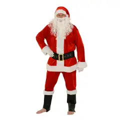 Costume Babbo Natale Completo in Poliestere Set 7 Pezzi - addobbi casa