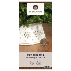 Copri Base Albero di Natale in Ferro Bianco e Oro Ø70 cm - basi albero