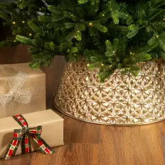 Copri Base Albero di Natale in Ferro Oro Anticato Ø70 cm - basi albero