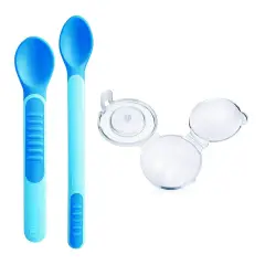 Set 2 Cucchiai Termosensibili Con Cover Blu - pappa