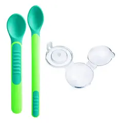 Set 2 Cucchiai Termosensibili Con Cover Verde - pappa