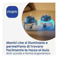 Manici Per Biberon Hold My Cup Day & Night Set 2 Pezzi Blu E Neutro - biberon e accessori