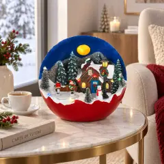 Sfera Natalizia con Scena Animata 21x21x19 cm Multicolore LED a Batteria - addobbi casa