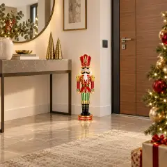 Natale Schiaccianoci 61 cm a Batteria con LED Multicolore - schiaccianoci