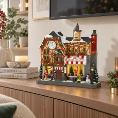 Villaggio Natalizio Animato Christmas Gift Shop 41 cm LED - scene e villaggi