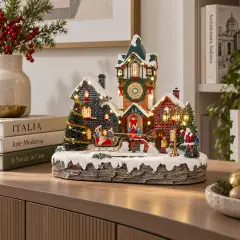 Villaggio Natalizio con LED e Adattatore 37,5 x 28 x 36 cm - scene e villaggi