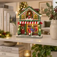 Natale Toyshop Animato con LED 33 x 20,4 x 40,8 cm - scene e villaggi