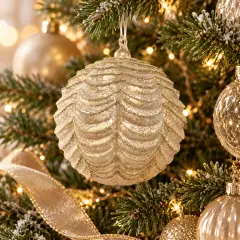 Sfera Natalizia in Vetro Layers Champagne Ø 15 cm - addobbi albero