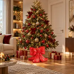 Base Albero Natalizio Fiocco Rosso 44 cm per Alberi da 150 180 e 210 cm - basi albero