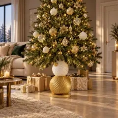 Base Albero Bauble Oro-bianco 69 Cm - basi albero