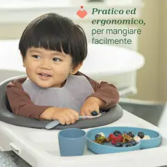 Cucchiaio In Morbido Silicone Con Custodia 6m+ Grigio - piatti e posate