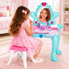 Specchiera Mermedia Con Accessori, Luci E Sgabello Girly Generation - Cucine e gioco simbolico