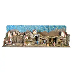 PRESELIBRO Presepe Apribile con Grotta 141x37,5x42 cm - presepi