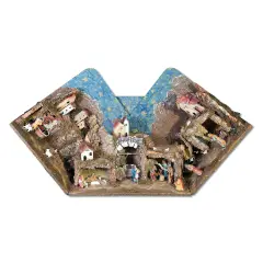 PRESELIBRO Presepe Apribile con Grotta 141x37,5x42 cm - presepi