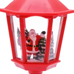 Lampione Natalizio Rosso con LED, Glitter e Musica, 21 cm - addobbi casa