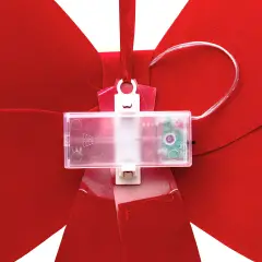 Fiocco Natalizio Rosso Velvet Bow con 24 MicroLED Bianco Caldo 60 cm - addobbi casa