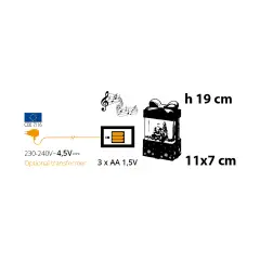Pacco Regalo Natalizio Rosso con Glitter Luminosi LED e Musica H19 cm - addobbi casa
