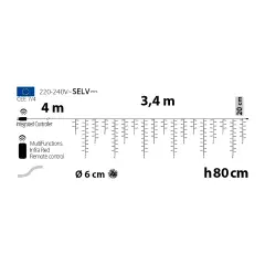 IceLight Natalizio 384 LED Dual Warm White 340xH80 cm con Telecomando - luci