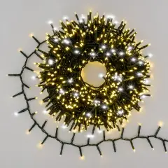 Catena Luminosa Natalizia 1000 MiniLED Bianco Caldo e Flash Bianco 20 m - luci
