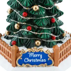 Albero di Natale per Villaggio Natalizio con Luci LED e Musica H30 cm - addobbi casa