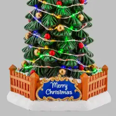 Albero di Natale per Villaggio Natalizio con Luci LED e Musica H30 cm - addobbi casa