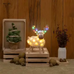 Pecorenna Decorazione Natalizia in Legno con 50 MicroLED Dual Color - addobbi casa