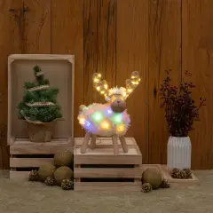 Pecorenna Decorazione Natalizia in Legno con 50 MicroLED Dual Color - addobbi casa