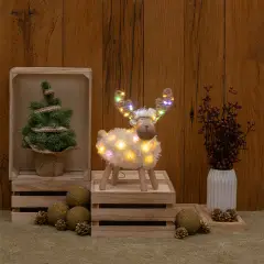 Pecorenna Decorazione Natalizia in Legno con 50 MicroLED Dual Color - addobbi casa