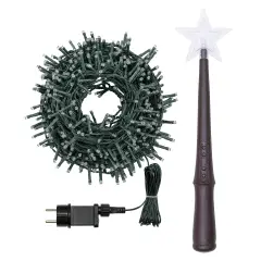 Catena Luminosa Natalizia MiniCluster 1000 LED Bianco Caldo 20 m con Bacchetta Magica - luci
