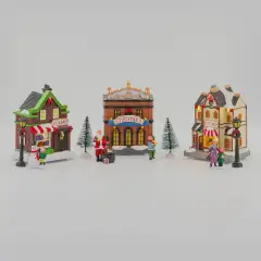 Casetta Natalizia Luminosa LED Colorati per Villaggio di Natale H13 cm - addobbi casa