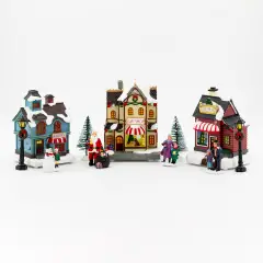 Casetta Natalizia Luminosa LED Colorati per Villaggio di Natale H13 cm - addobbi casa