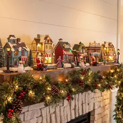 Casetta Natalizia Luminosa LED Colorati per Villaggio di Natale H13 cm - addobbi casa
