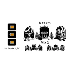 Casetta Natalizia Luminosa LED Colorati per Villaggio di Natale H13 cm - addobbi casa