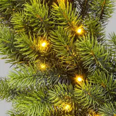 Corona Natalizia Abete Alpino Verde Preilluminata 60 cm con 80 LED - fiori e ghirlande