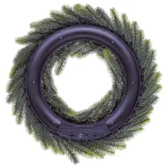Corona Natalizia Abete Alpino Verde Preilluminata 60 cm con 80 LED - fiori e ghirlande