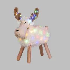 Pecorenna Luminosa Natale H45 cm con 80 MicroLED Bianco Caldo e Multicolor - addobbi casa