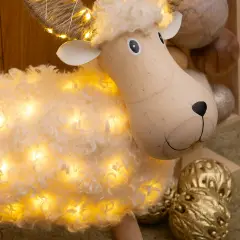 Pecorenna Luminosa Natale H45 cm con 80 MicroLED Bianco Caldo e Multicolor - addobbi casa