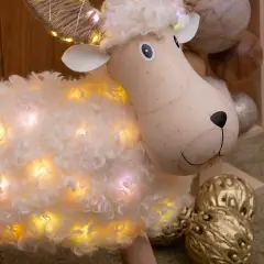 Pecorenna Luminosa Natale H45 cm con 80 MicroLED Bianco Caldo e Multicolor - addobbi casa