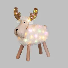 Pecorenna Luminosa Natale H45 cm con 80 MicroLED Bianco Caldo e Multicolor - addobbi casa