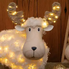 Pecorenna Luminosa Natale H45 cm con 80 MicroLED Bianco Caldo e Multicolor - addobbi casa