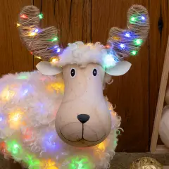 Pecorenna Luminosa Natale H45 cm con 80 MicroLED Bianco Caldo e Multicolor - addobbi casa