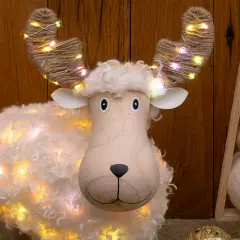 Pecorenna Luminosa Natale H45 cm con 80 MicroLED Bianco Caldo e Multicolor - addobbi casa