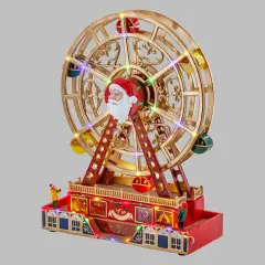 Ruota Panoramica di Babbo Natale con LED Colorati e Musica Natalizia - addobbi casa